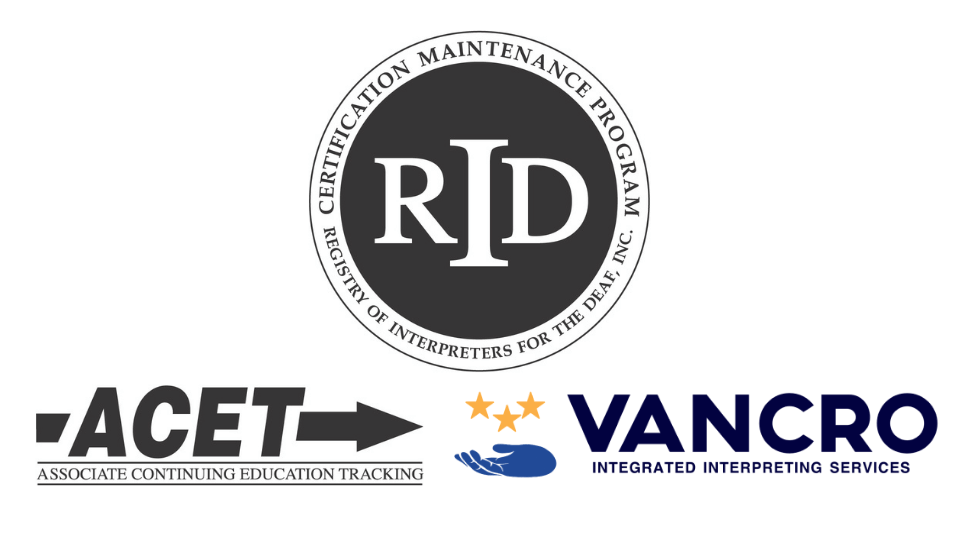RID, ACET, and Vancro logos