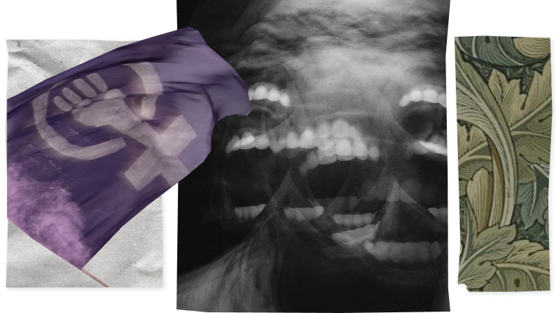 un collage della bandiera di ni una menos