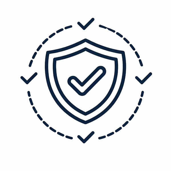 Validation shield icon representing flex testing, alignment checks, and QA gates for reliable Revit Structure family behavior.