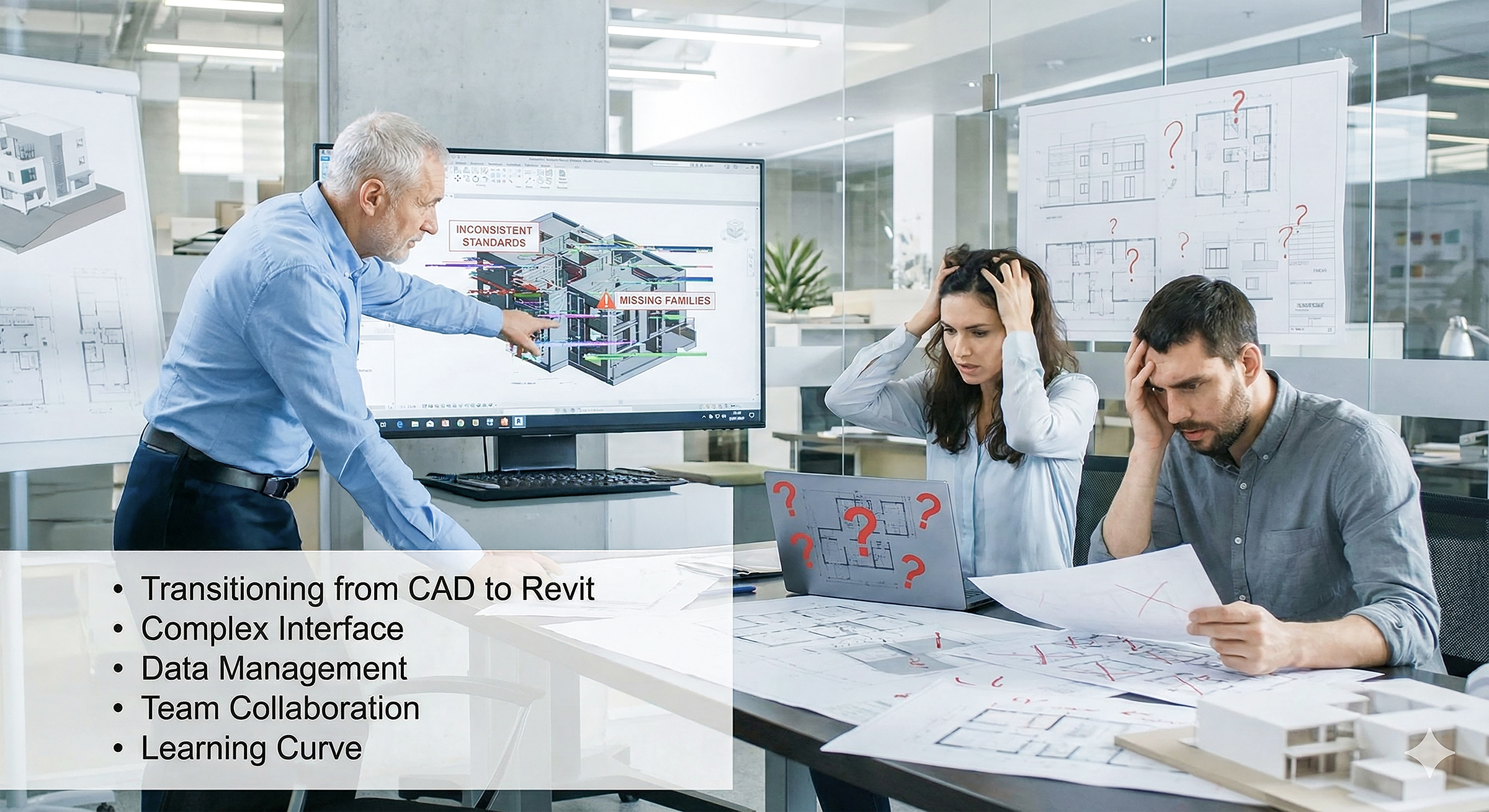 Designer frustrated by inconsistent Revit views, schedules, and sheets caused by an unstructured CAD-to-BIM workflow. 