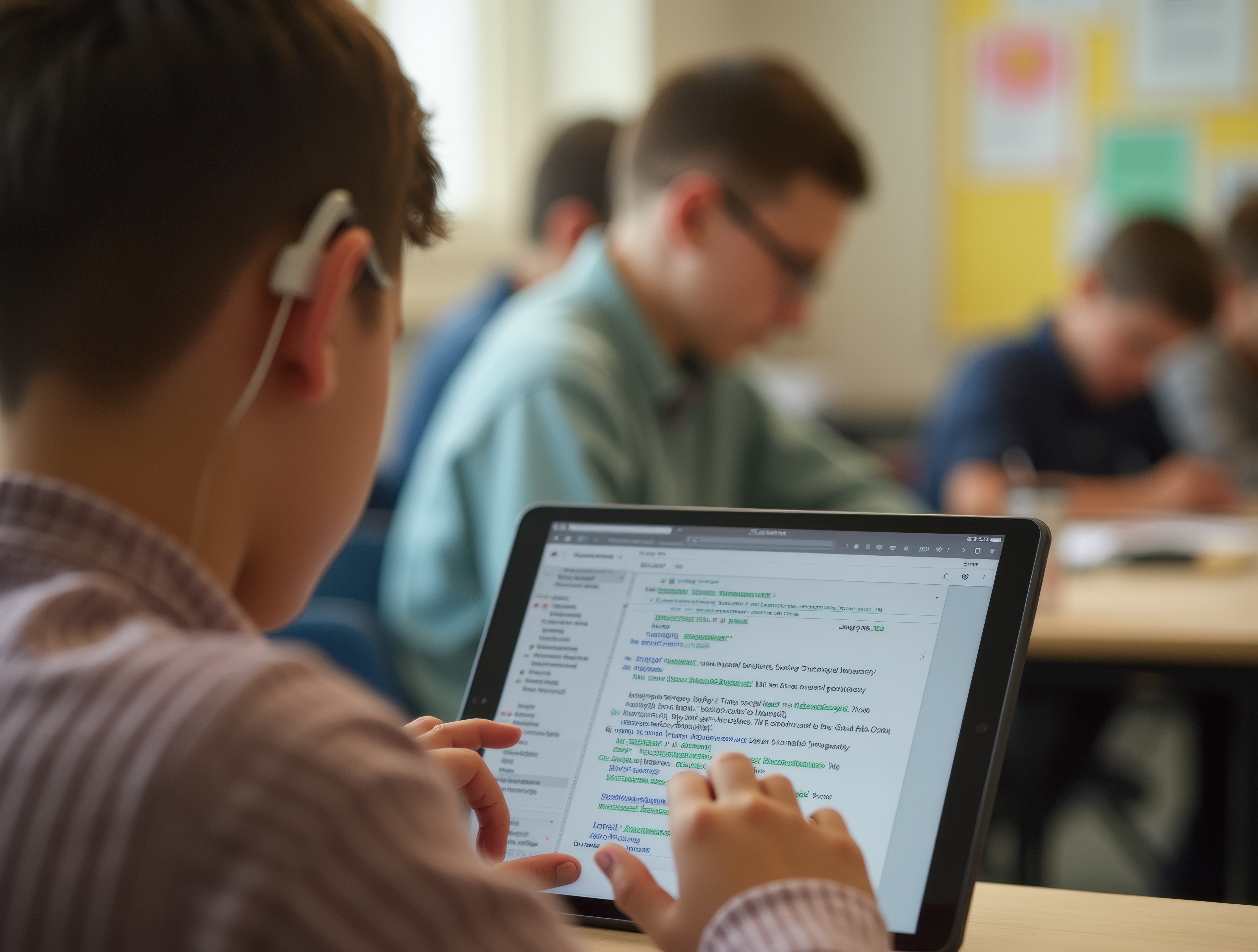 A man with a learning disability learning with an ipad.