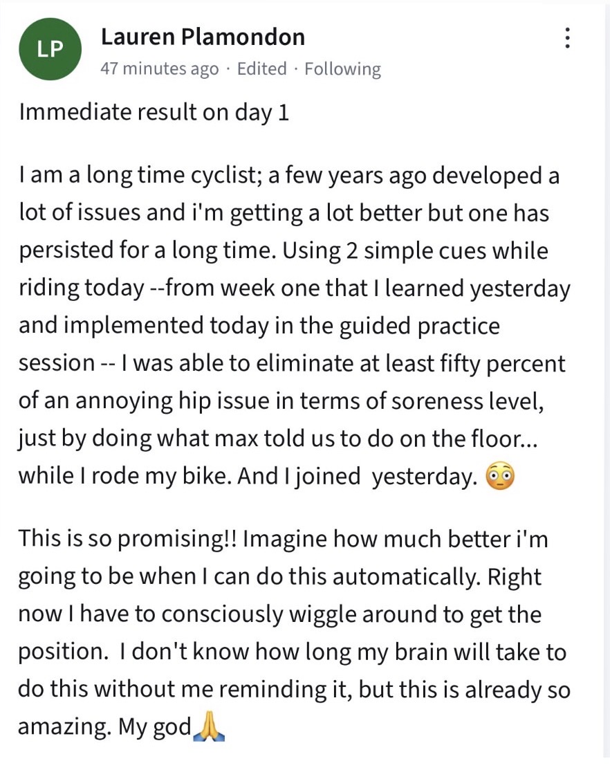 A positive student review about The Fundamental Course by GetGymnastFit