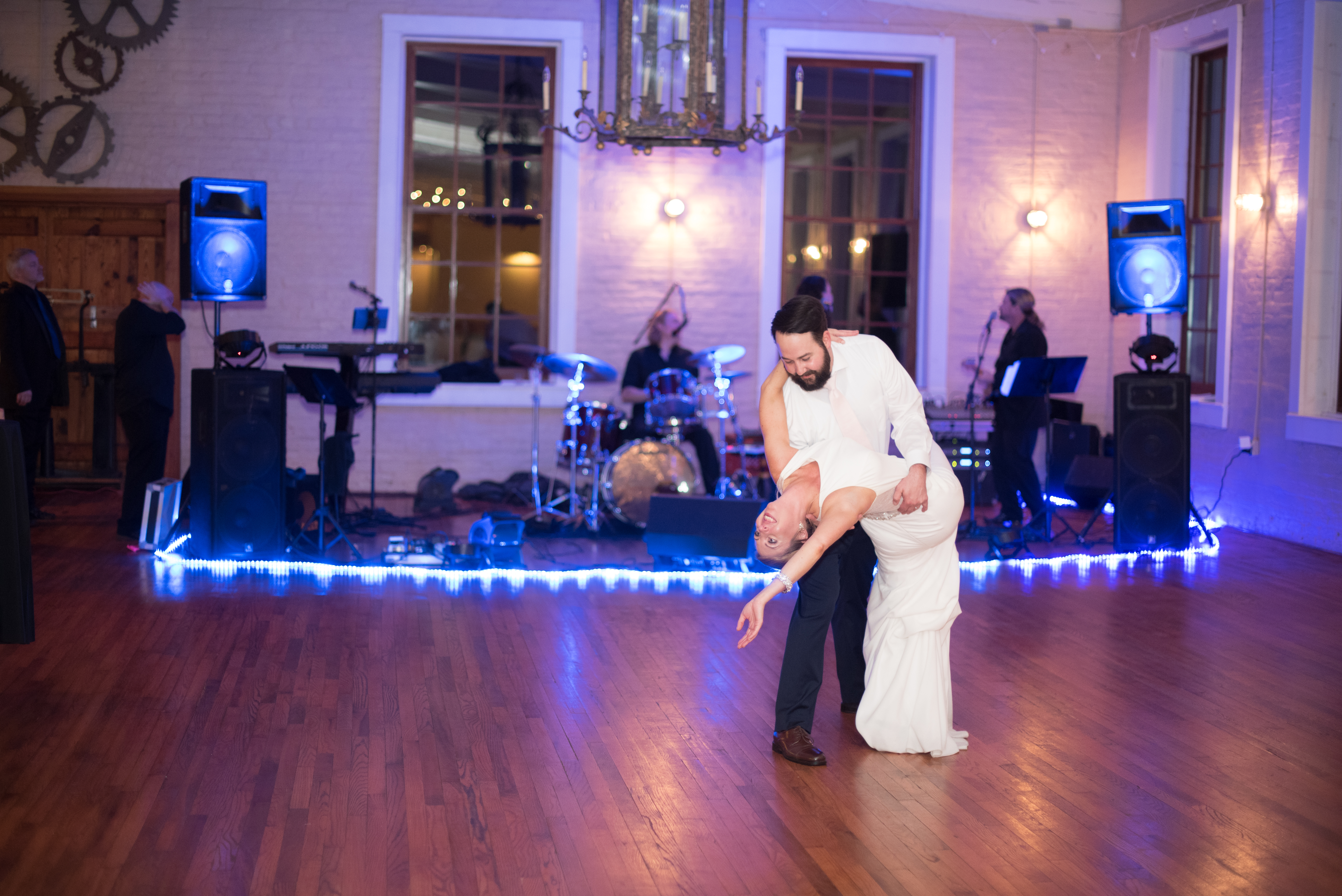 Jaclyn & Dustin, Sean Money Elizabeth Faye Photography, The Cedar Room Charleston, wedding dance kissing dip