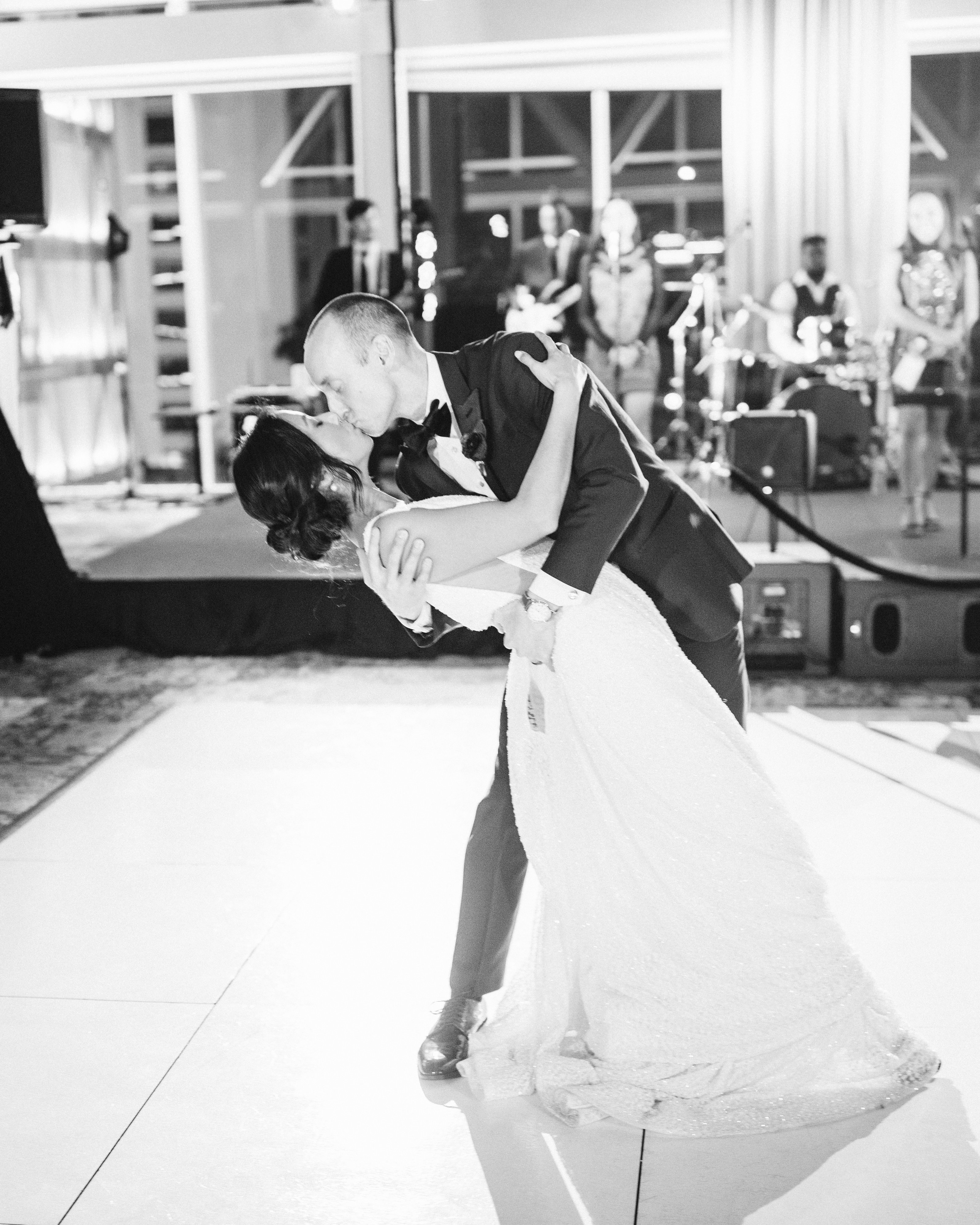 Brittney & Chris wedding dance kissing dip