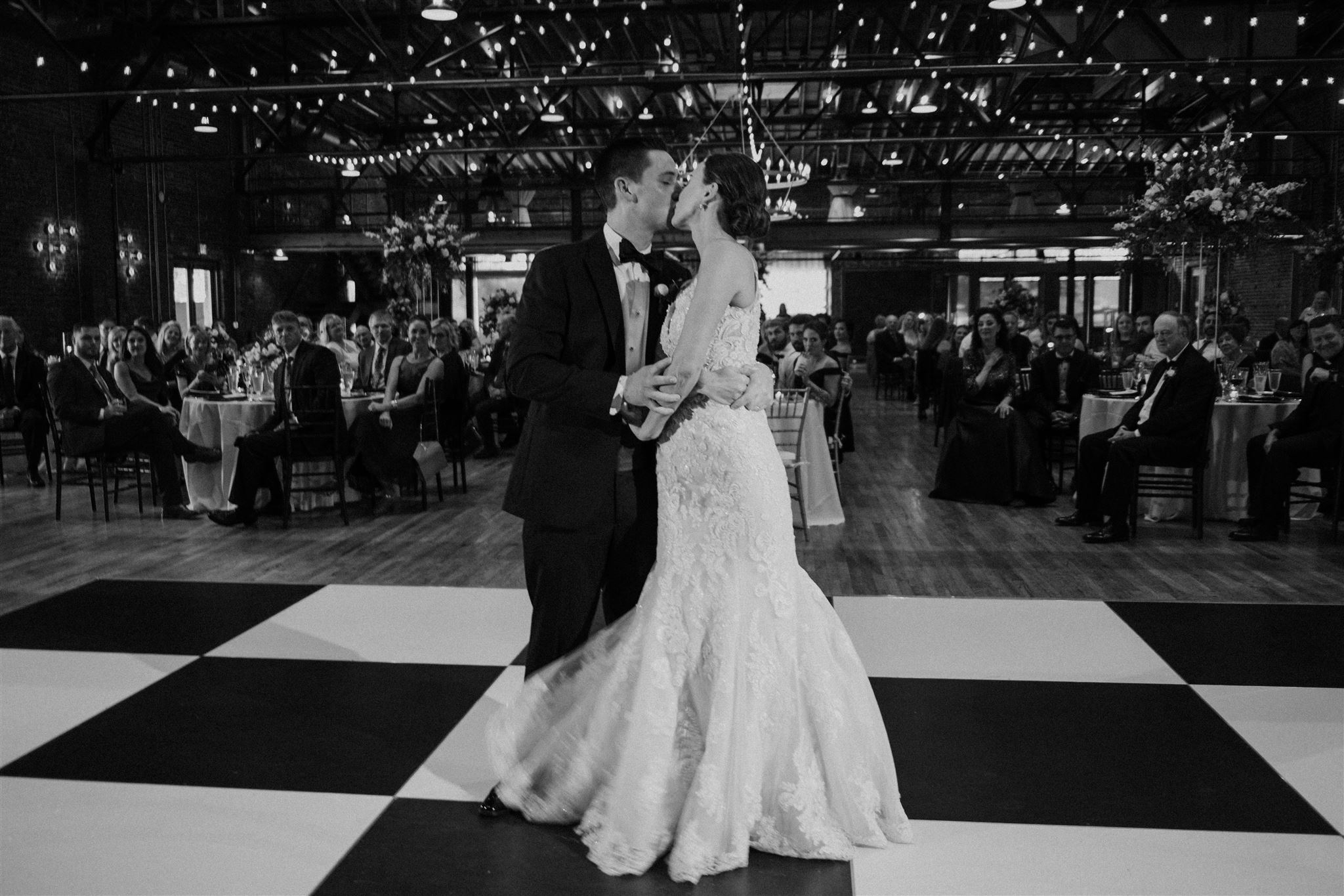 Jaclyn & Dustin, Sean Money Elizabeth Faye Photography, The Cedar Room Charleston, wedding dance kissing dip