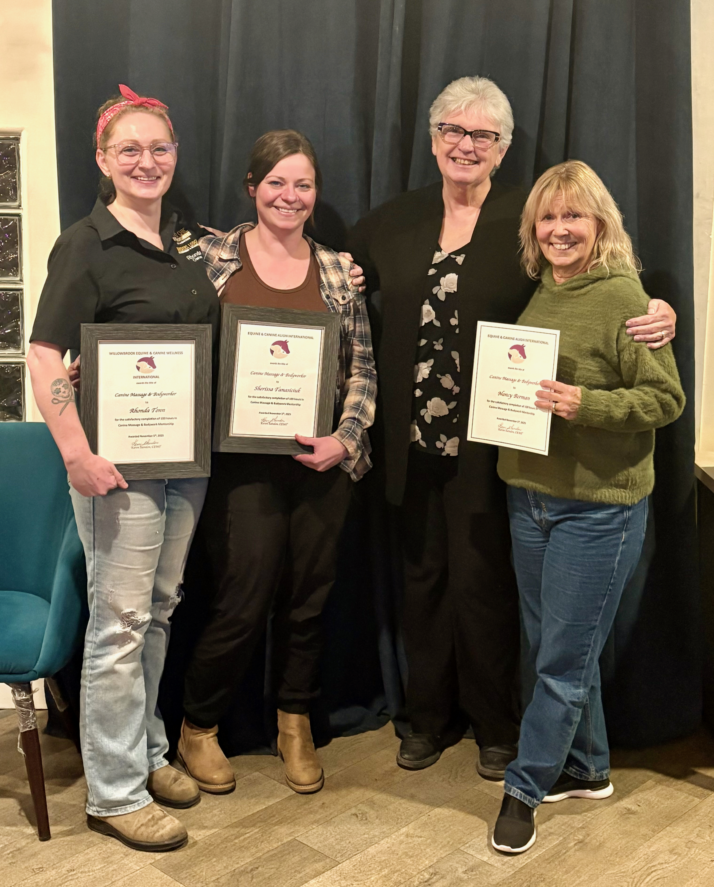 Graduates of the Equine Massage Mastery Course