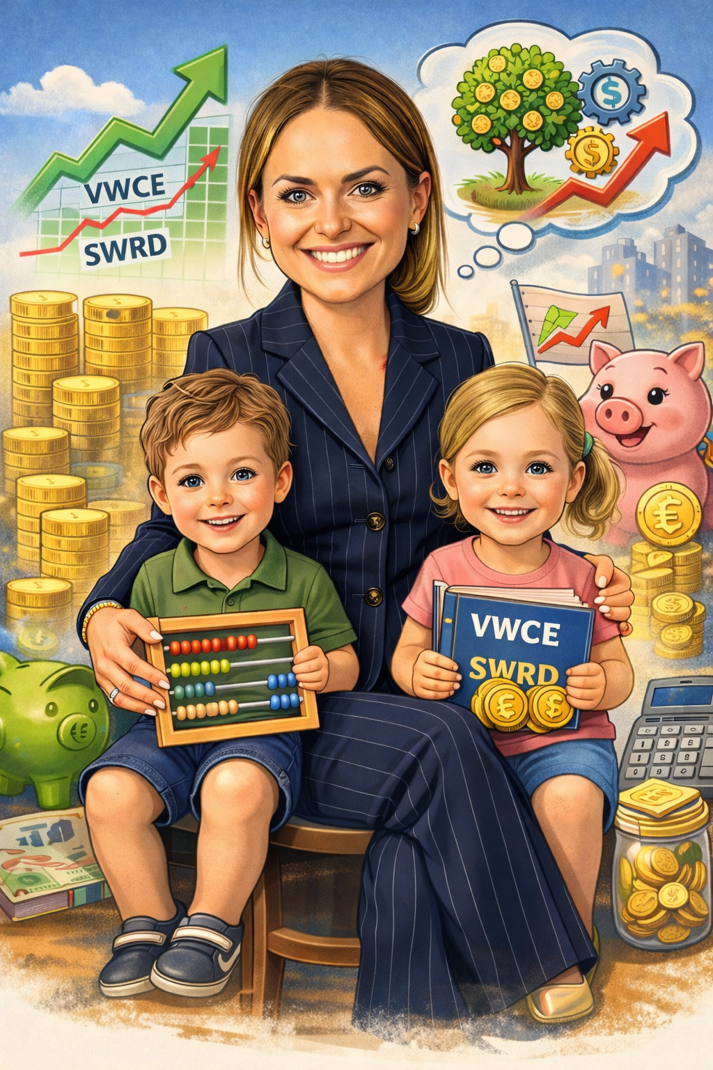 mama met twee kinderen op de schoot