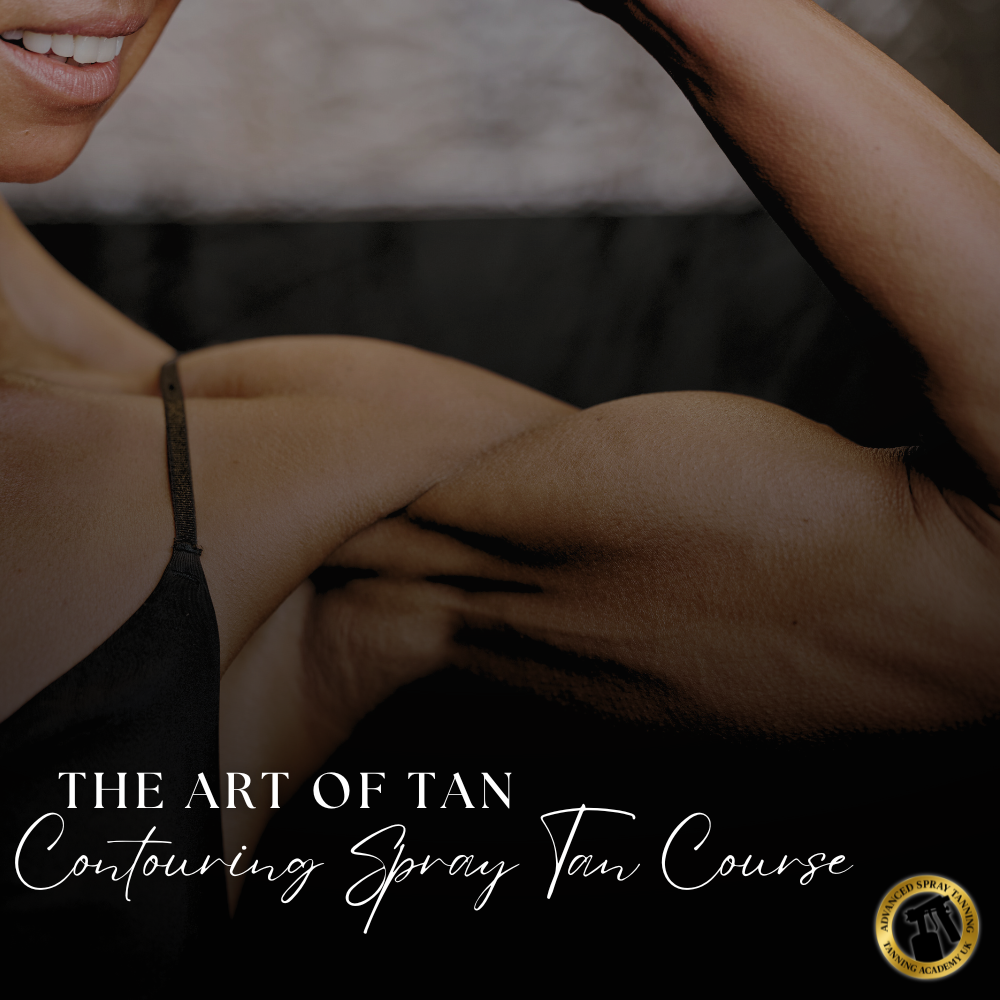Contouring spray tan showcasing sculpted arm definition for The Art of Tan course