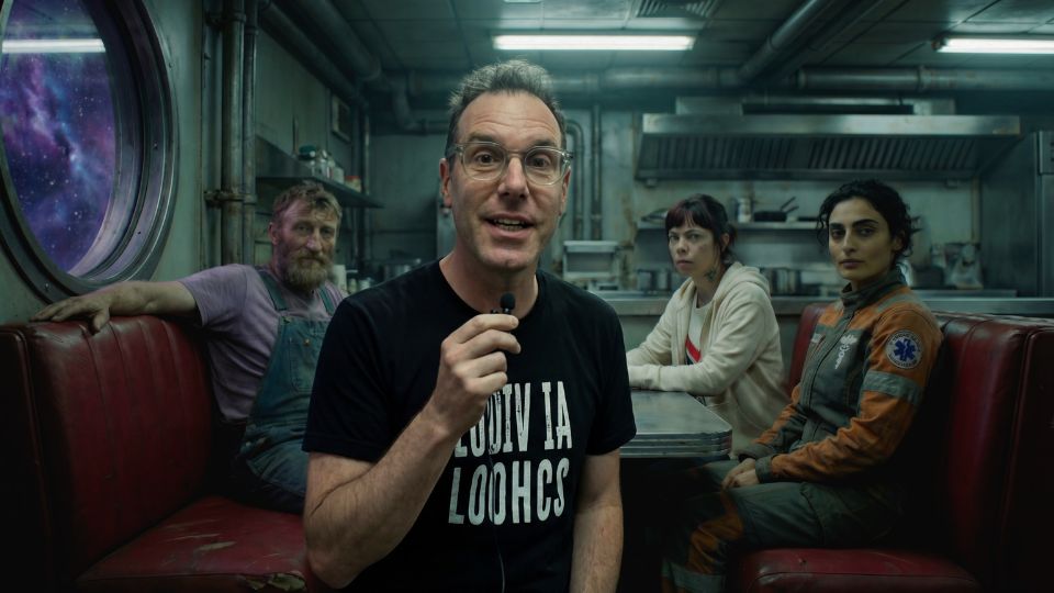 AI image of Mike on a space mining ship