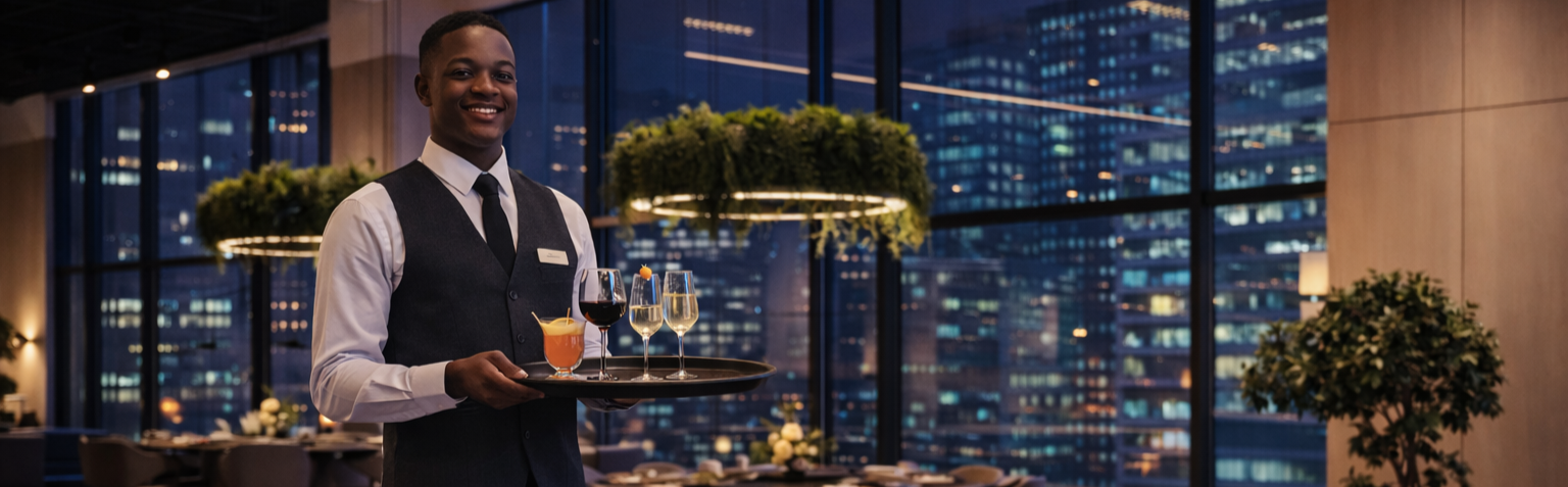 Hospitality team member discussing career growth