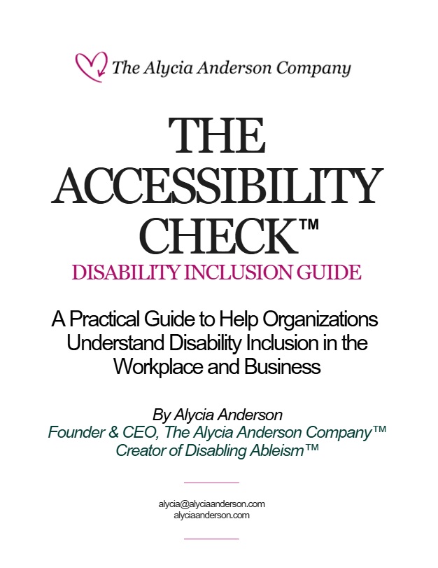The Accessibility Check Disability Inclusion Guide Cover Page