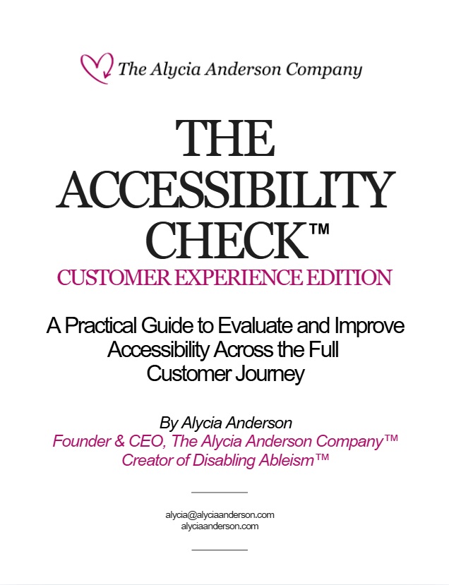 the accessibility check customer service edition cover page