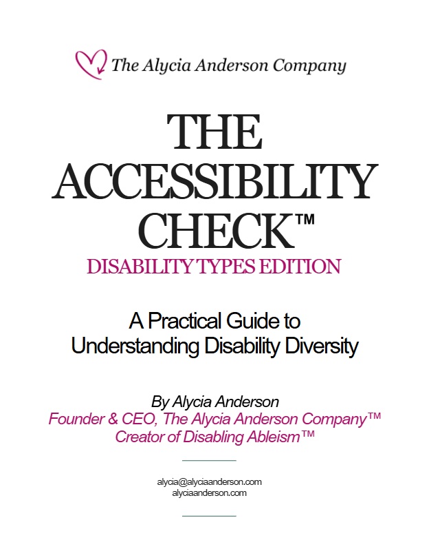 The Accessibility Check Disability Types Edition Cover Page