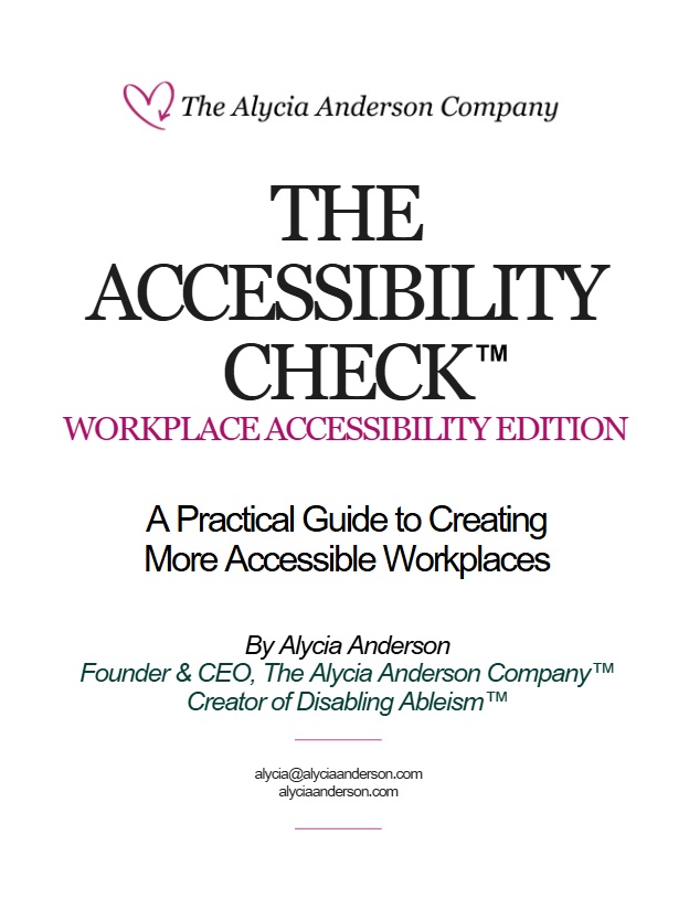The Accessibility Check Workplace Accessibility Edition Cover Page