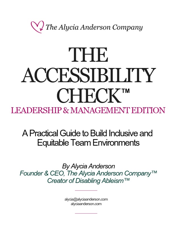 The Accessibility Check Leadership and Management Edition Cover Page
