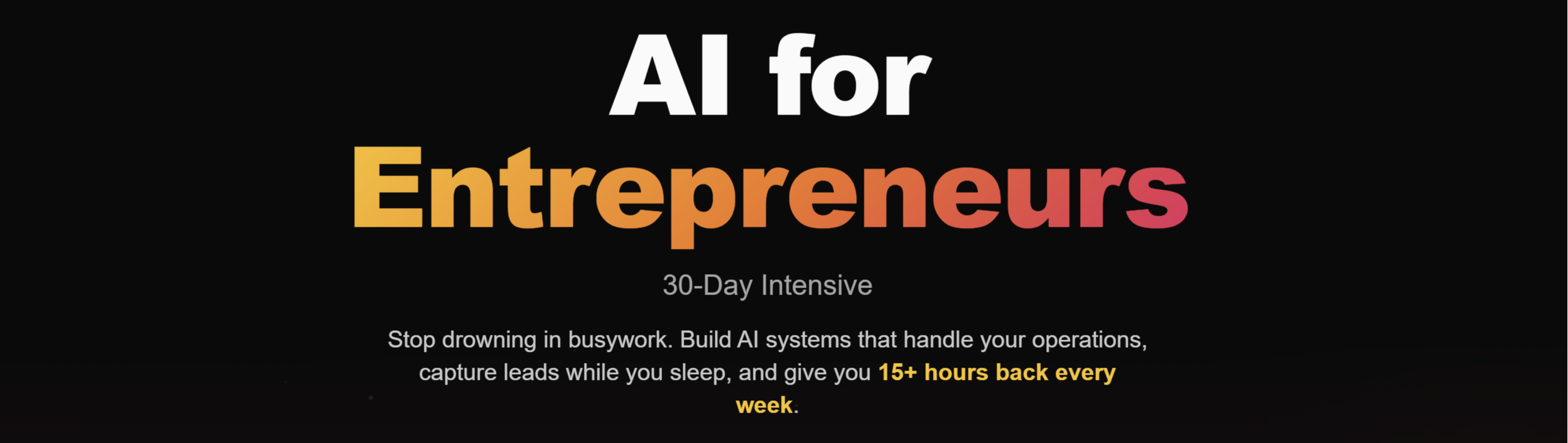 AI For Entrepreneurs Banner 