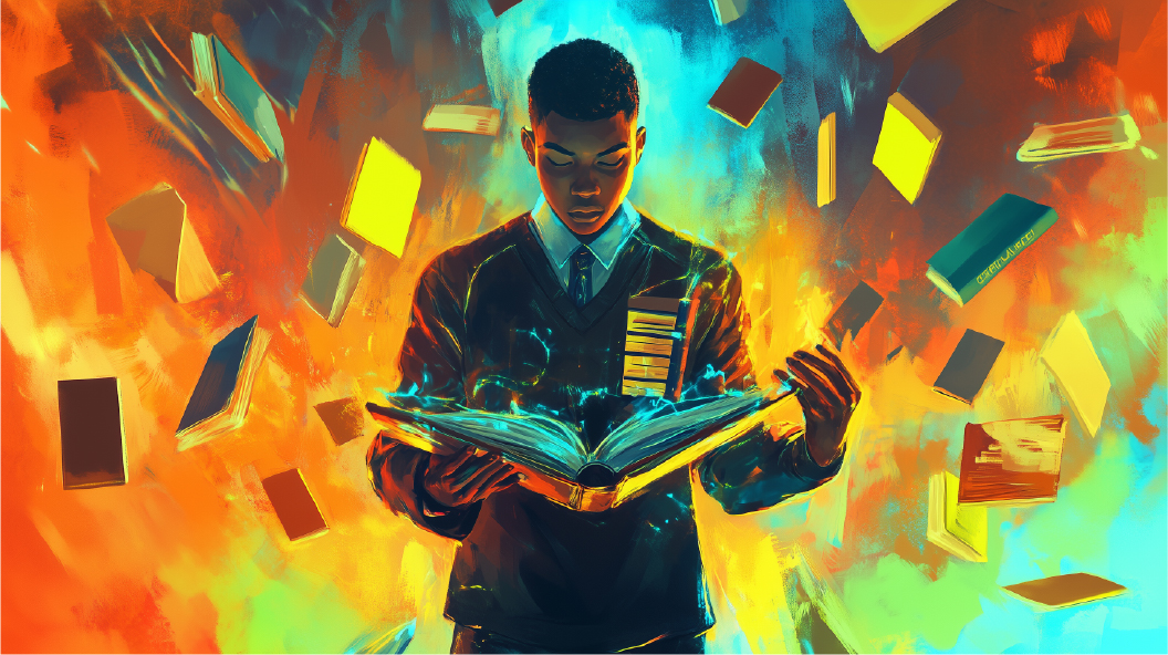 Focused Boy On Reading Jedi Powers