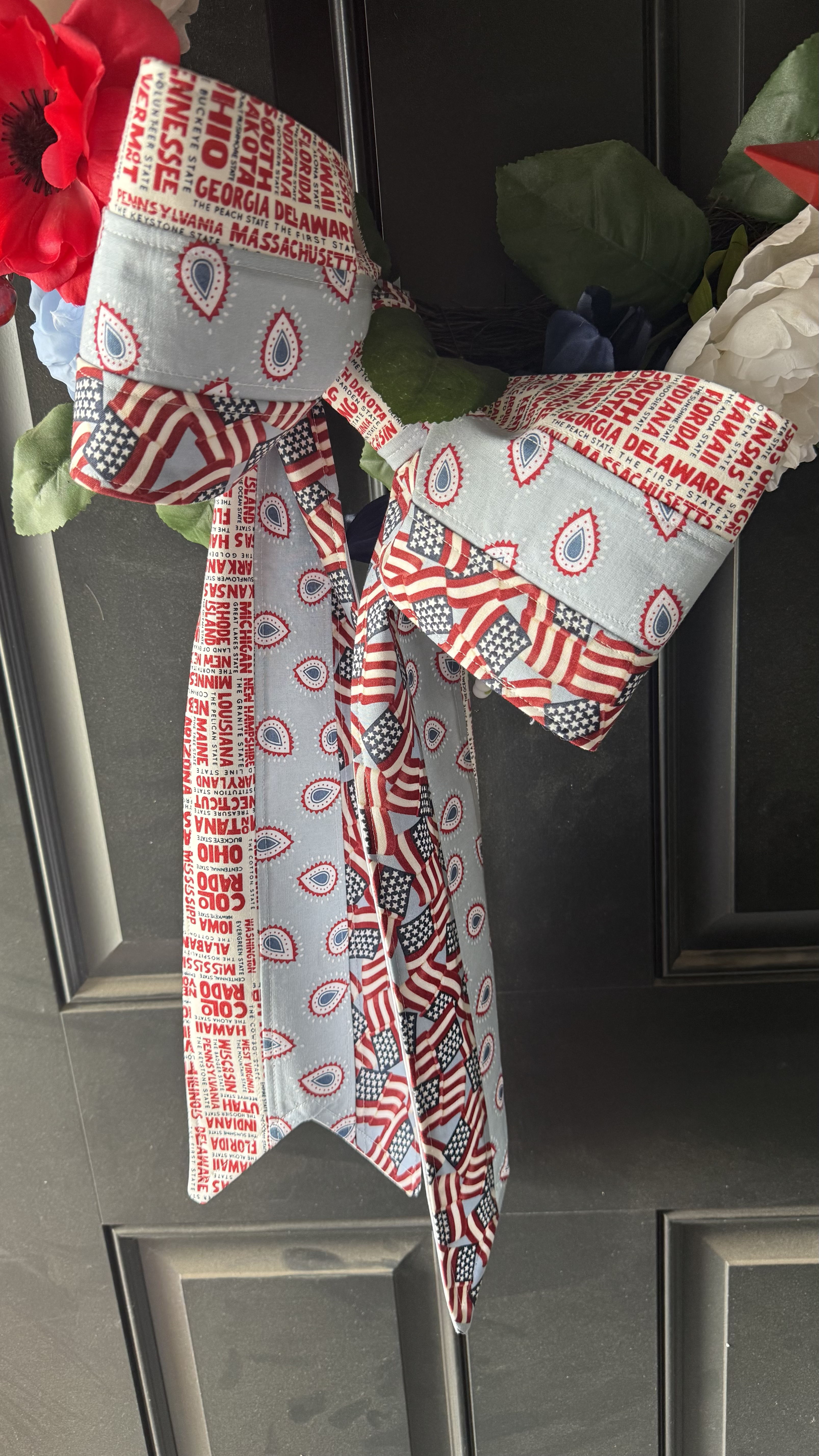 Quilted Bow made from jelly roll strips