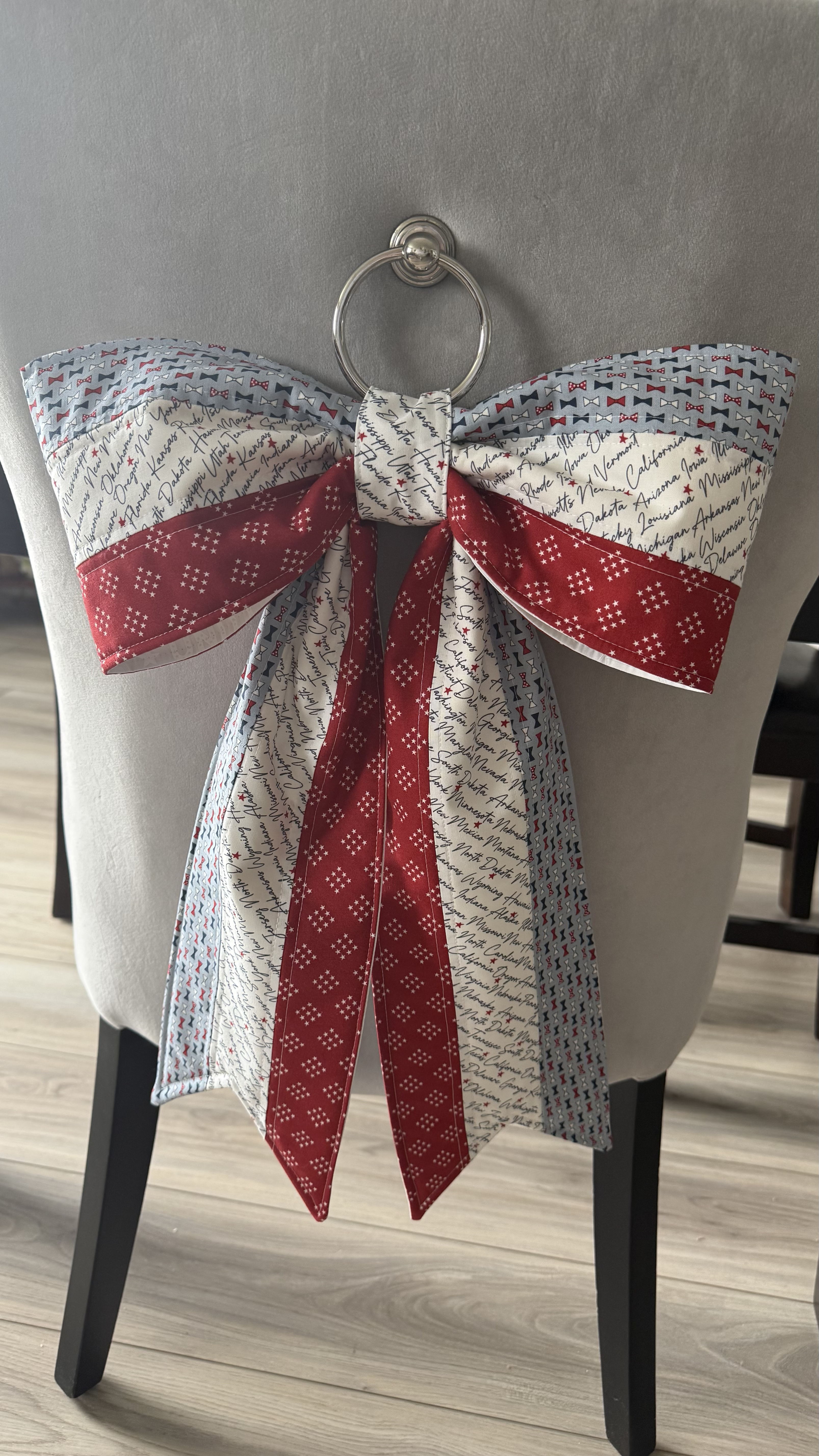 Quilted Bow made from jelly roll strips