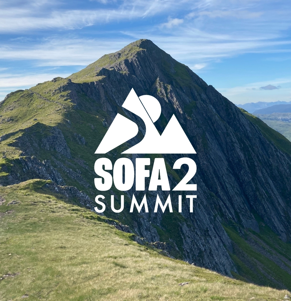 Sofa 2 Summit logo with mountain background