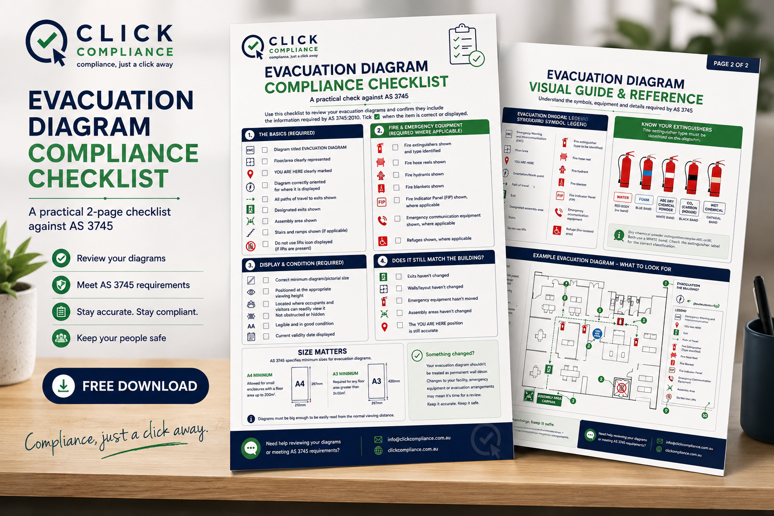 Evacuation Diagram Checklist compliant to AS3745
