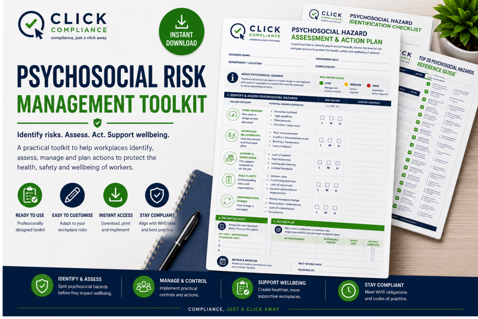 Psychosocial Risk Management Toolkit providing practical resources for identifying, assessing and managing workplace psychosocial hazards and psychological health risks.