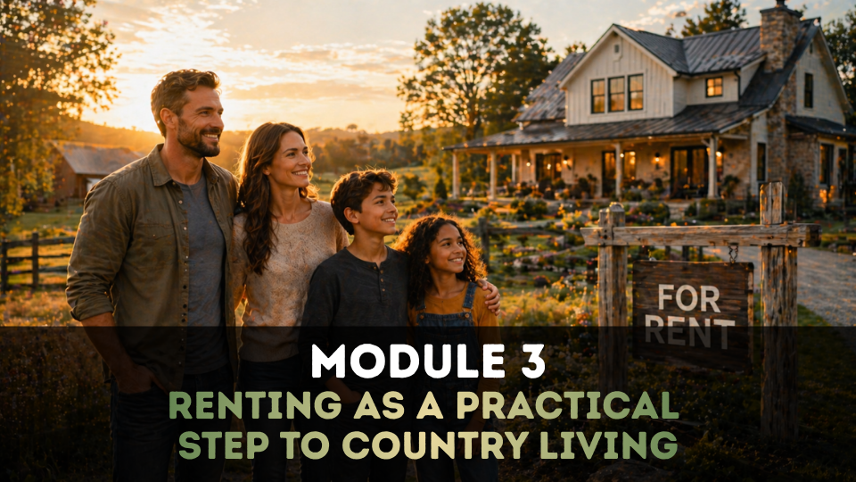 Module 3: Renting As A Practical Step To Country Living