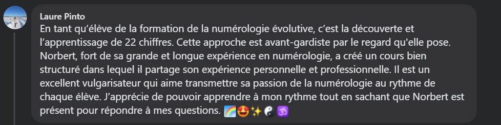 Formation en numérologie évolutive - témoignage