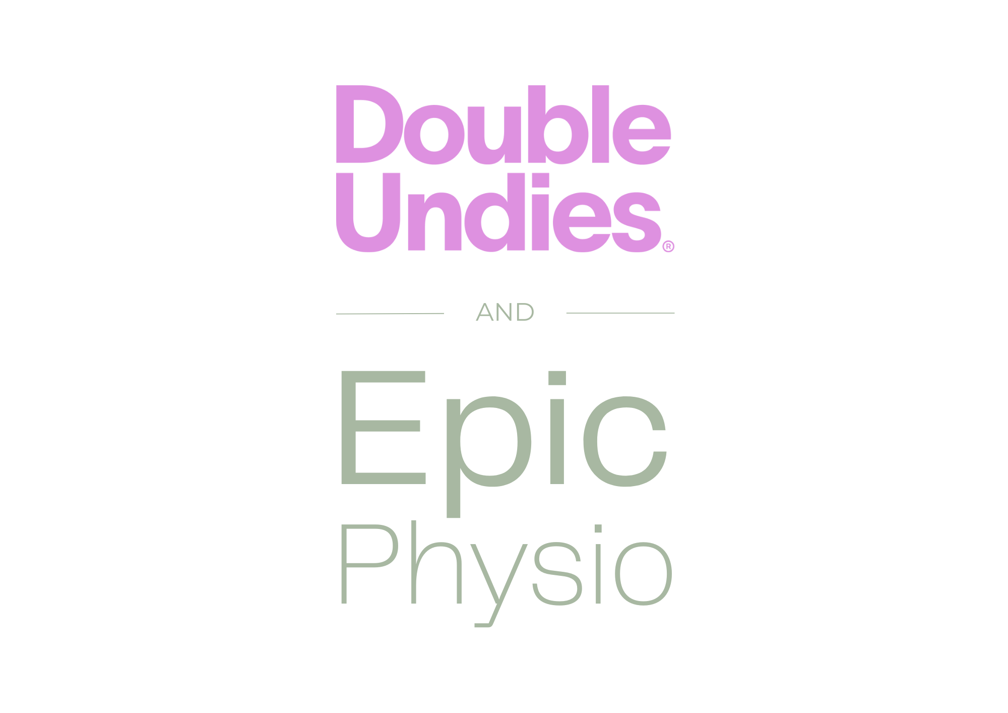 The brand logos for Epic Physio and Double Undies