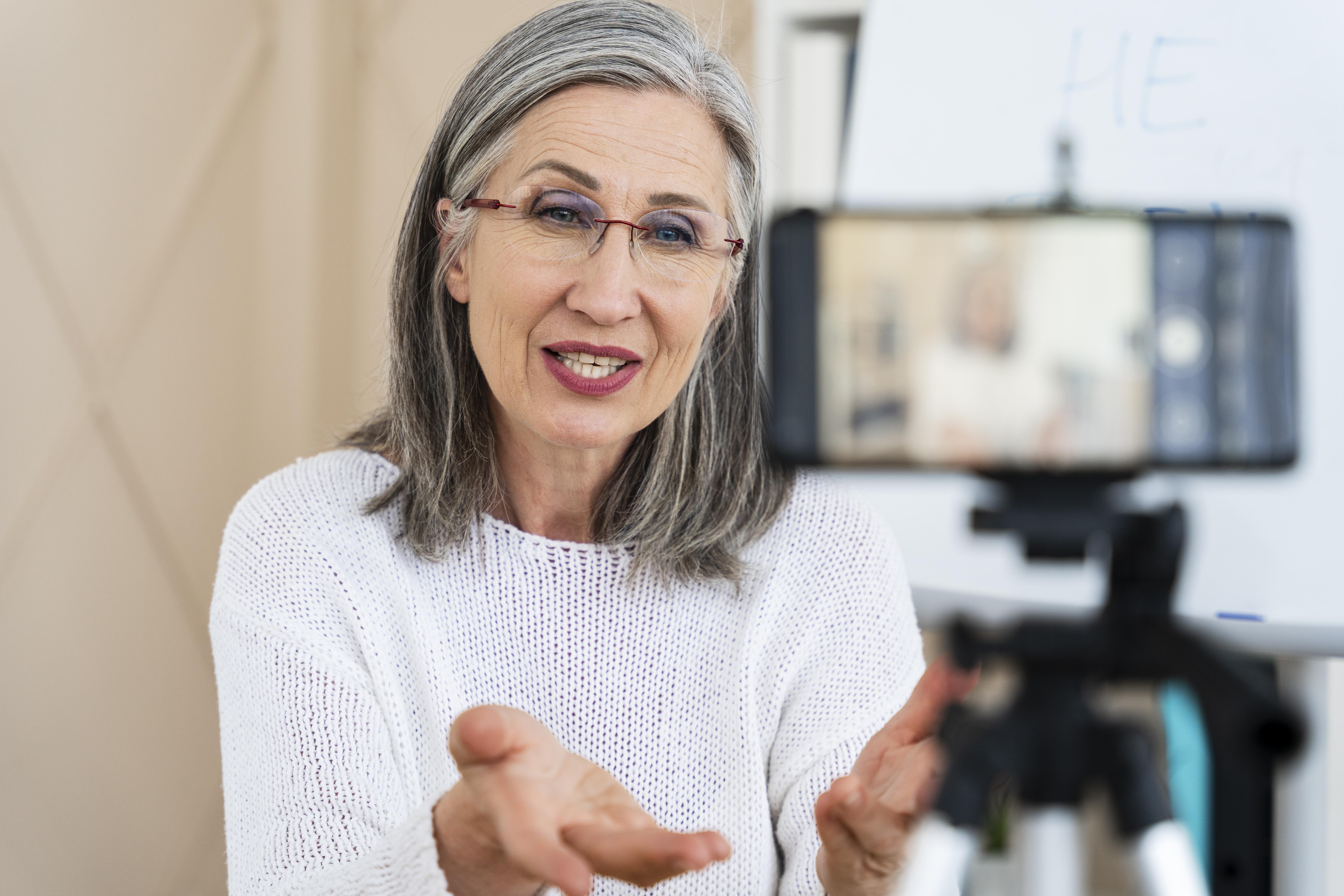 Woman online lessons camera