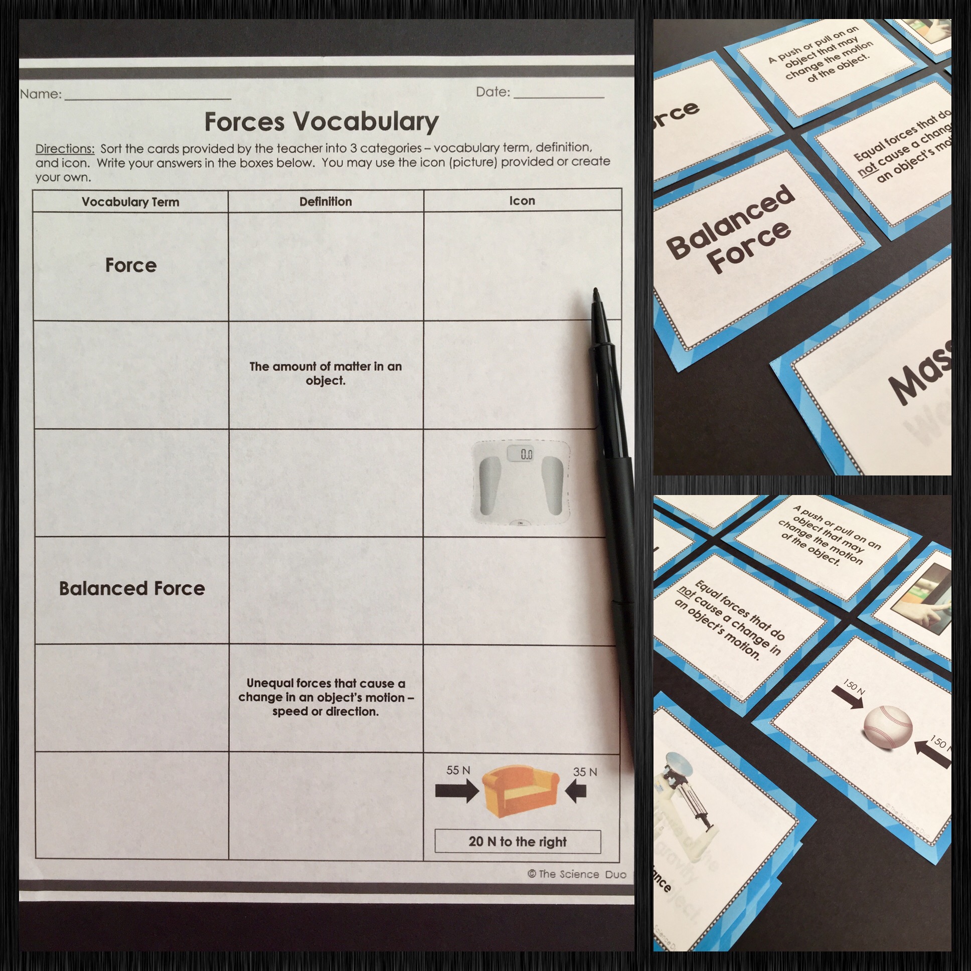 force-and-motion-vocabulary-sort-bundle