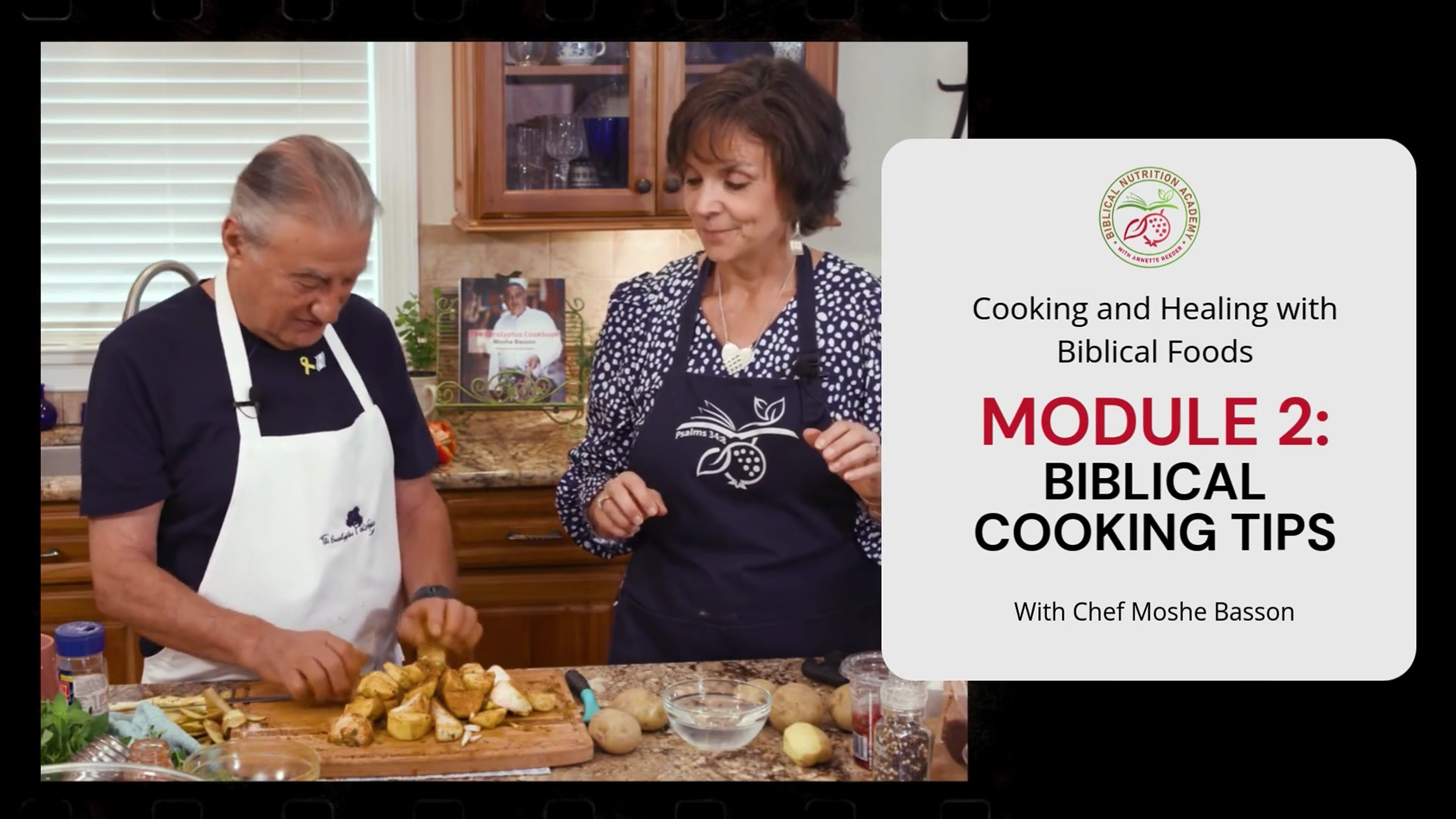 Chef Moshe and Annette Reeder Cooking in the Kitchen in Taste of Israel