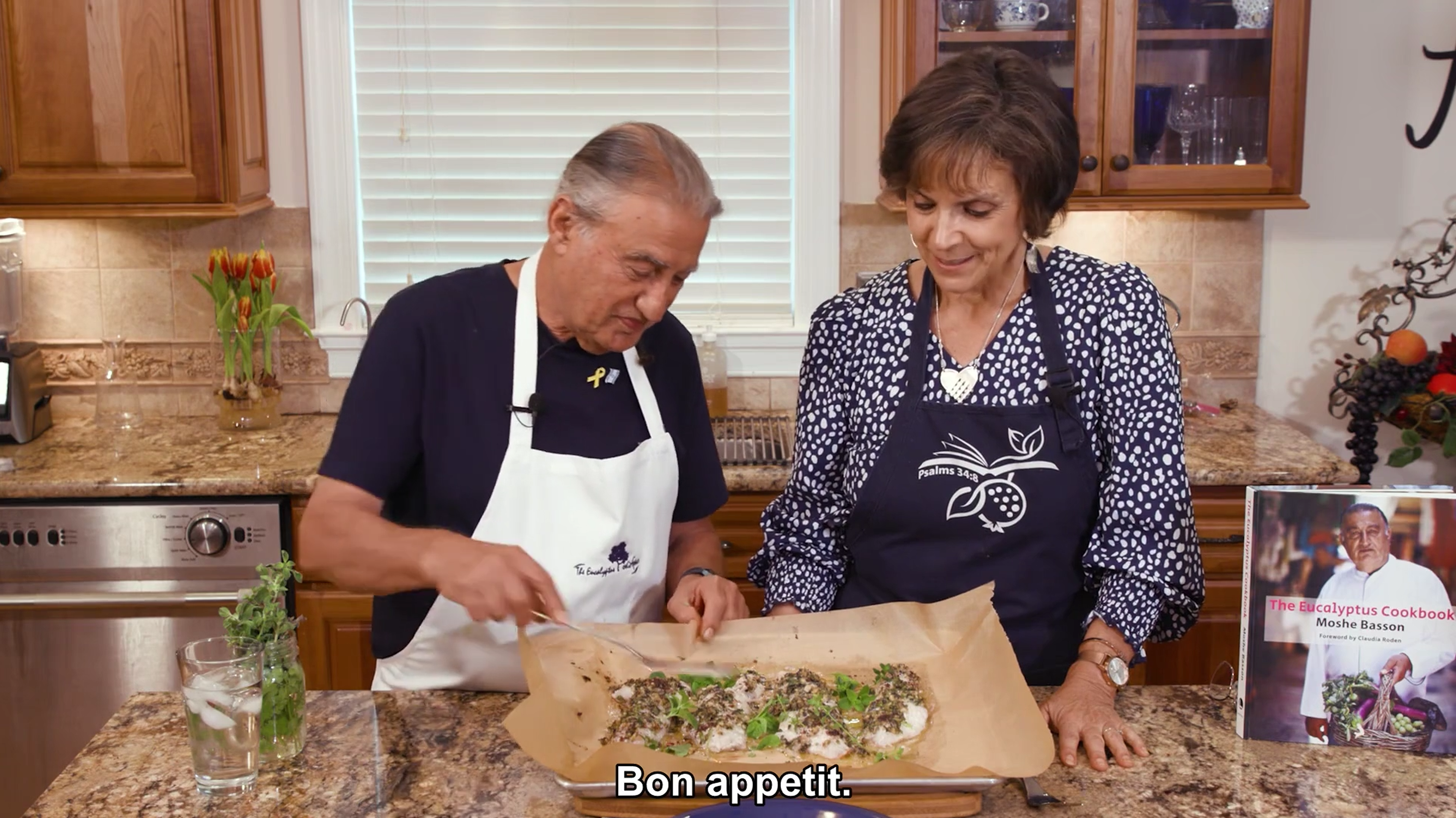 Making Fish with Herbs in Taste of Israel Online Cooking Class