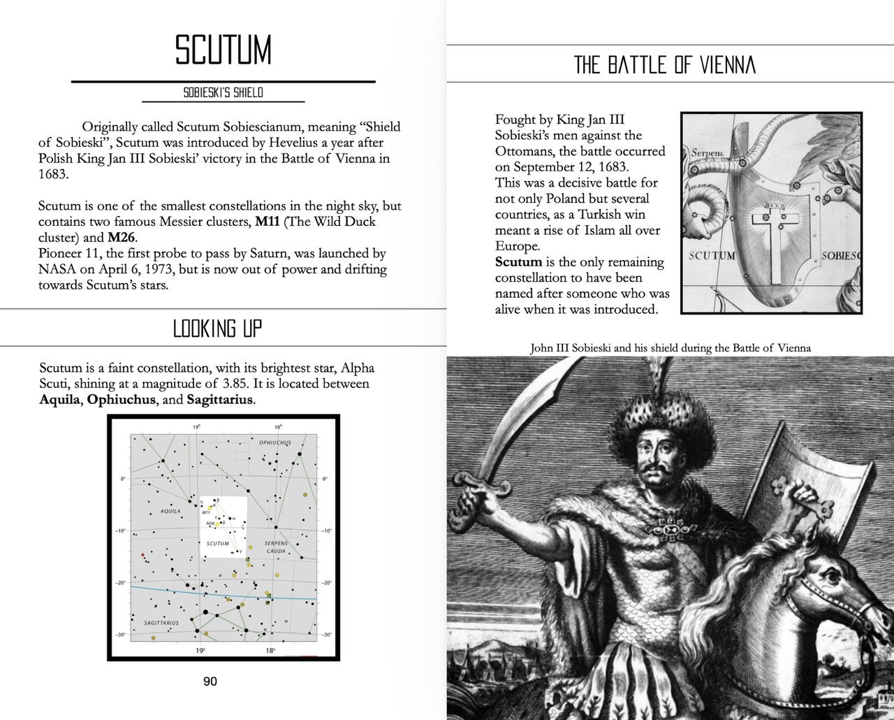 Scutum constellation from the Constellations Handbook