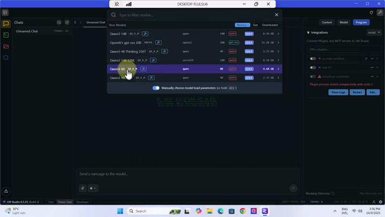 LM Studio local language model configuration for reverse-engineering workflows