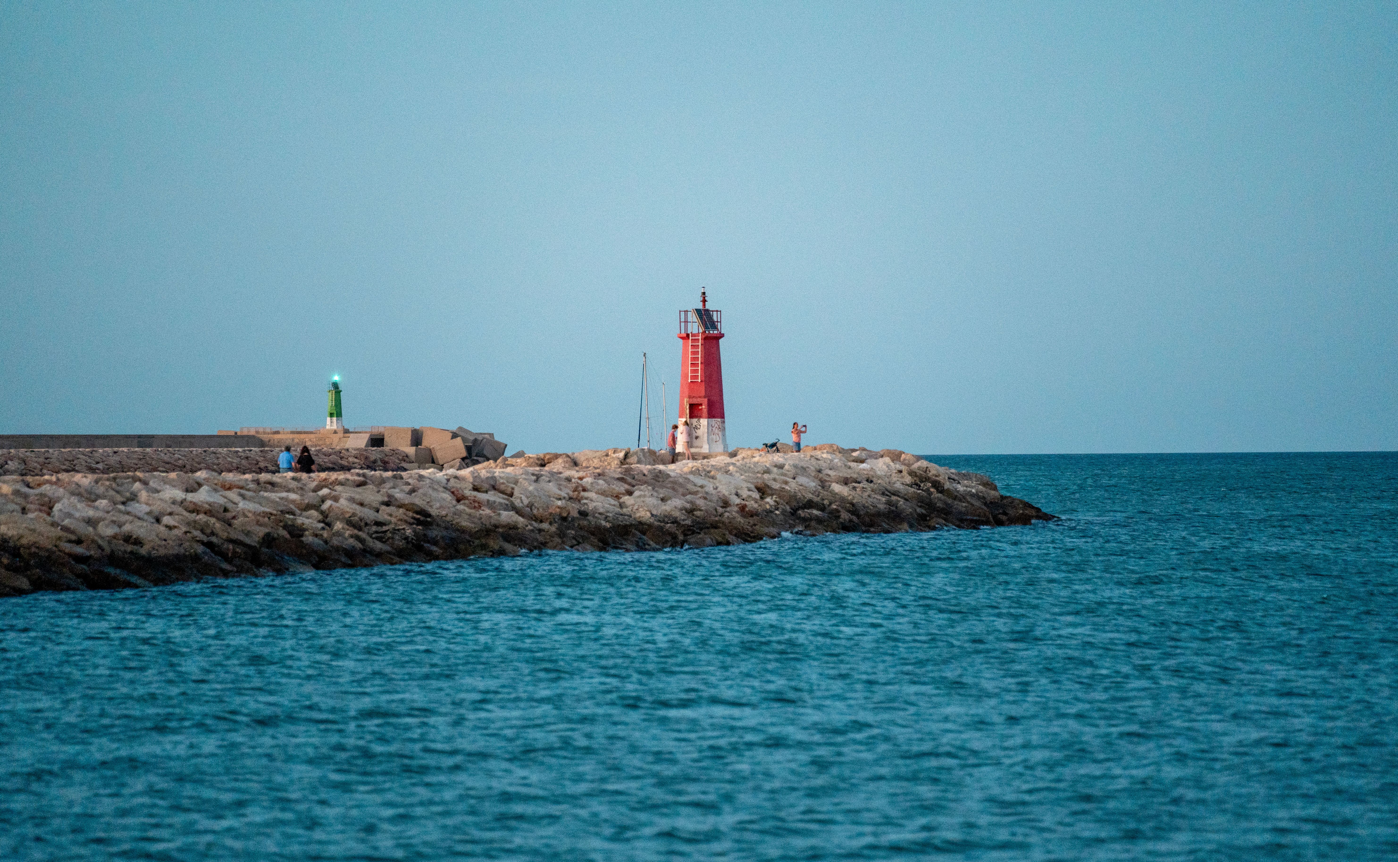 Lighthouse in the distance during the day