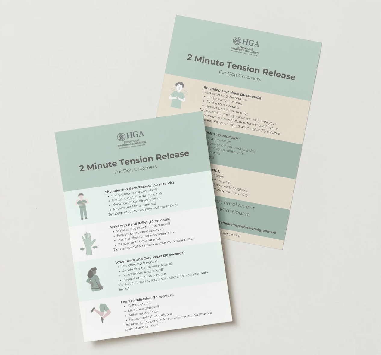 The HGA 2 Minute Tension Release Infographic for Professional Dog Groomers