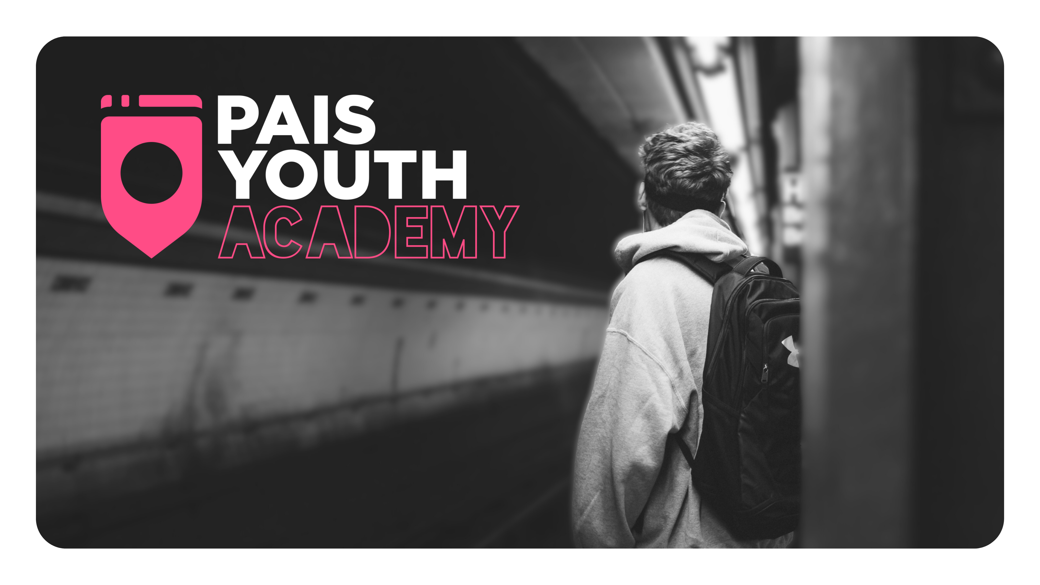 cover photo with a Pais Youth Academy student and the logo