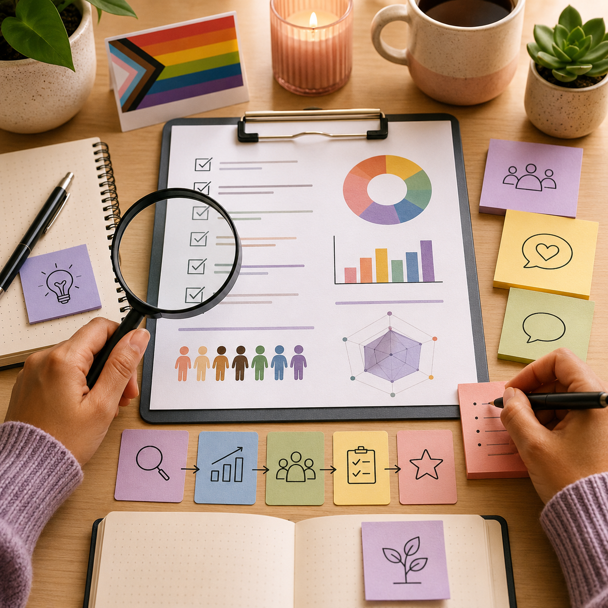 a person completing an audit image