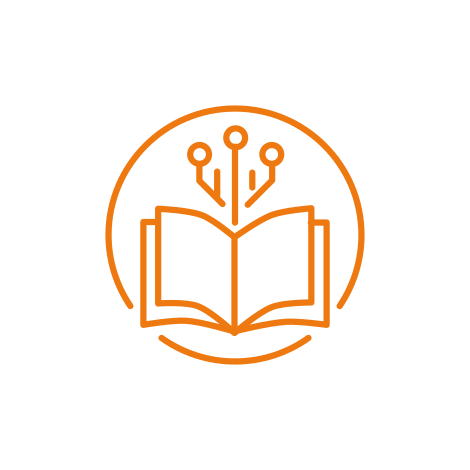 Biblia abierta y símbolos tecnológicos