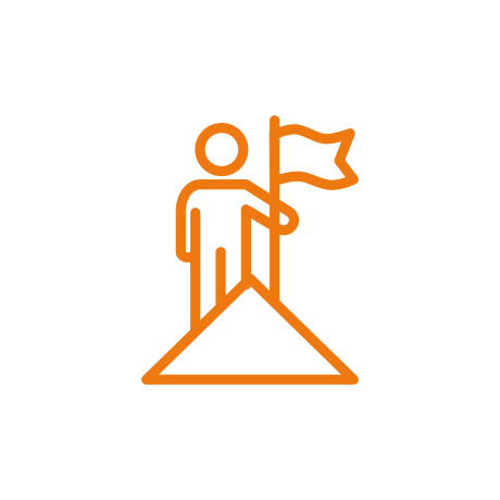 Icono de hombre con bandera