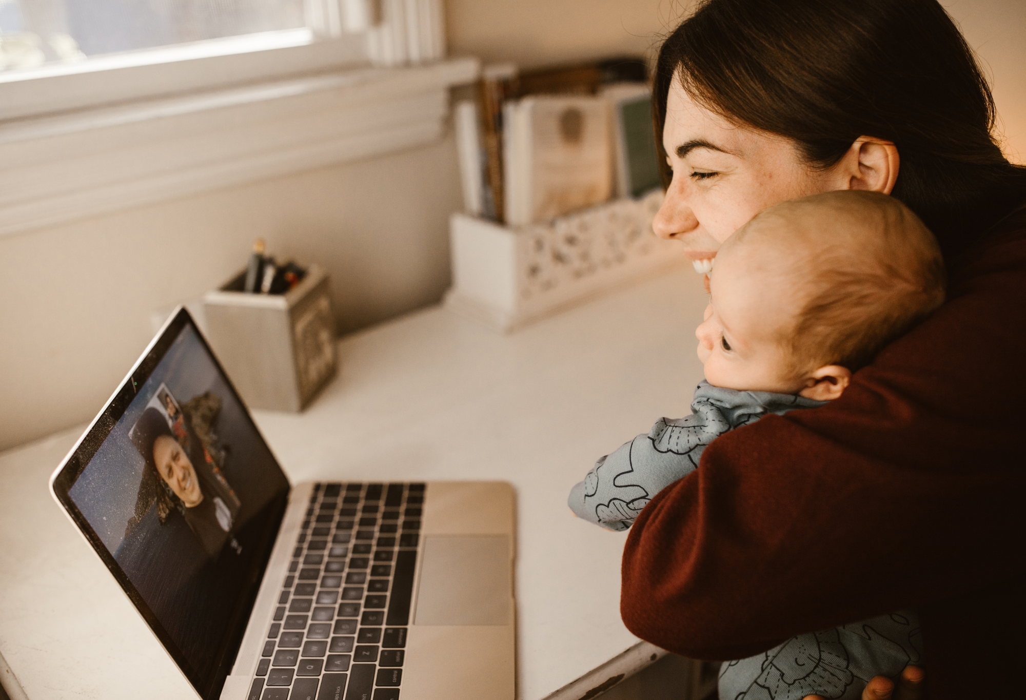 mom and baby in mentorship session