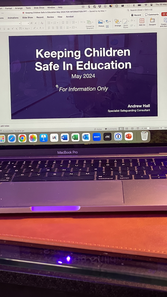 Laptop showing powerpoint editing screen