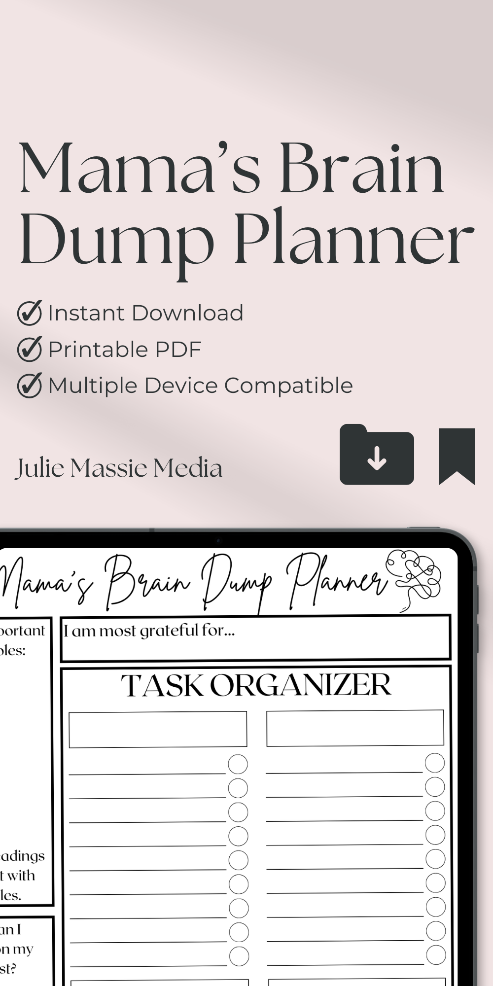 Mama's Brain Dump Planner Header
