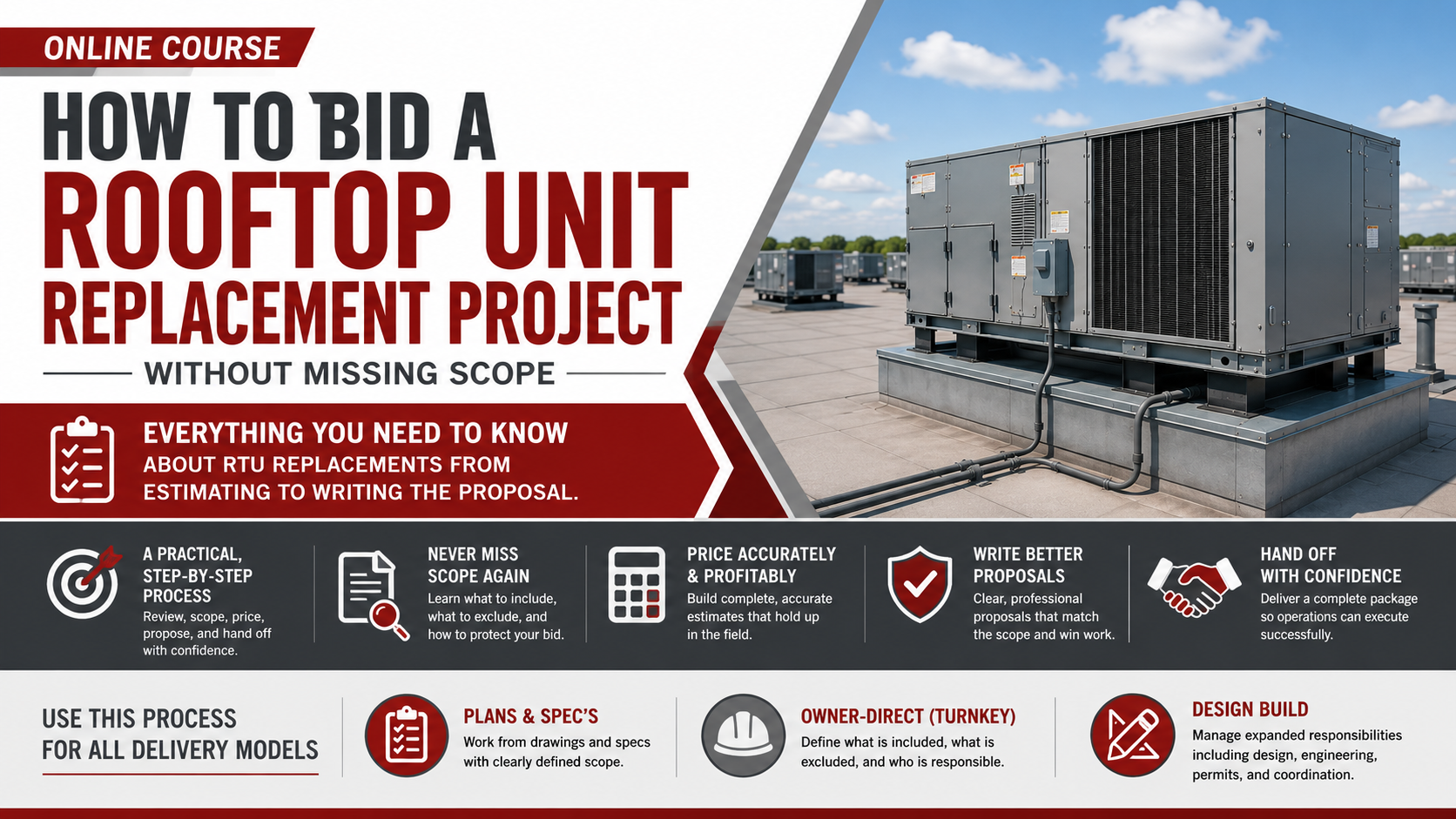how to bid an HVAC rooftop unit replacement project
