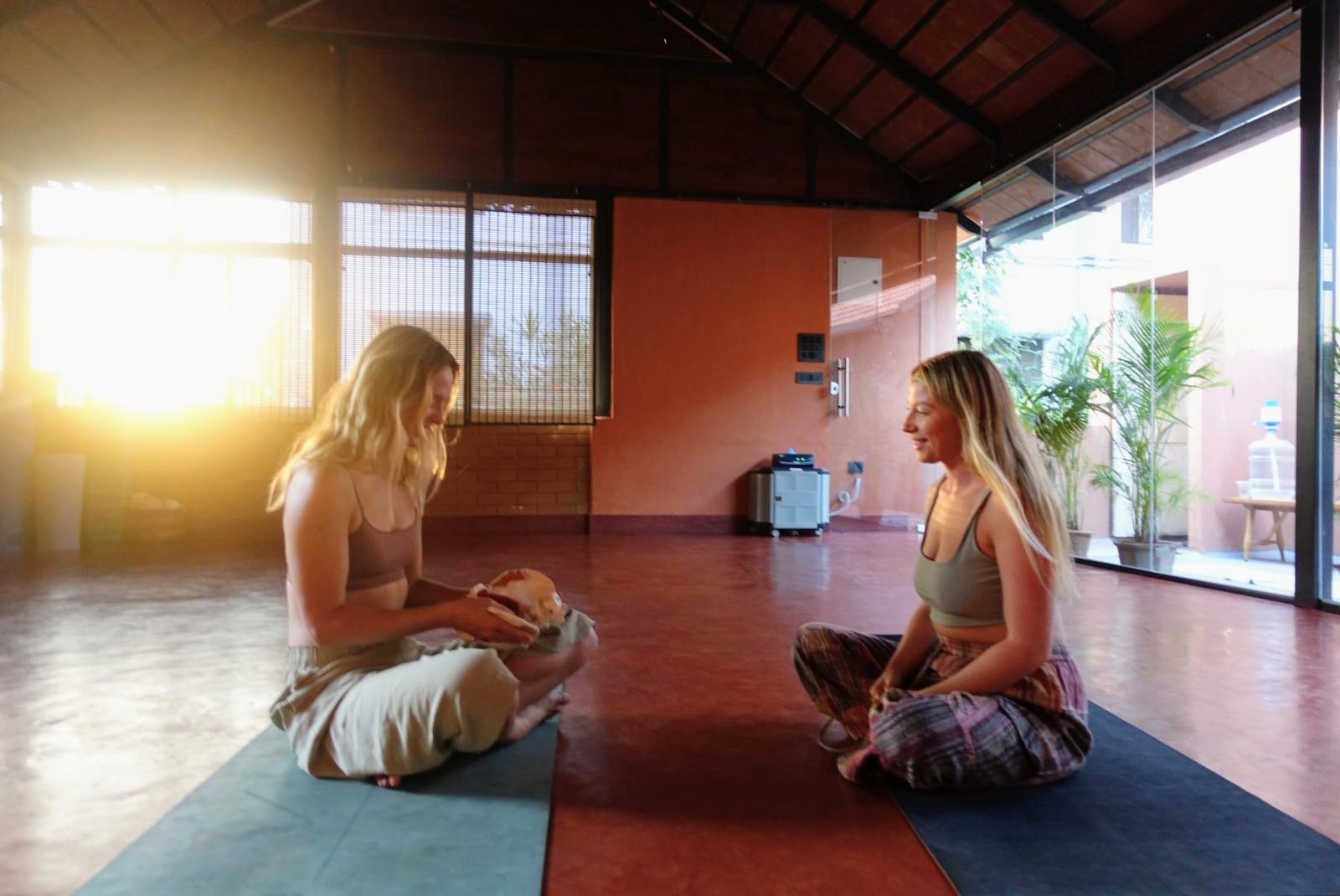 Open hands receiving soft golden light, representing intention and inner alignment.