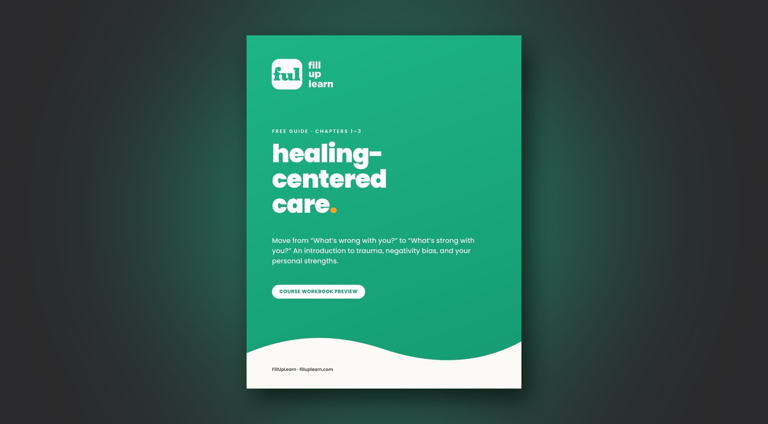 Cover of the free Healing-Centered Care guide, chapters 1 to 3
