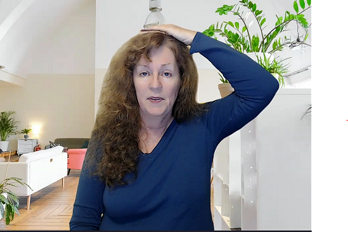 Tapping the side of the eye