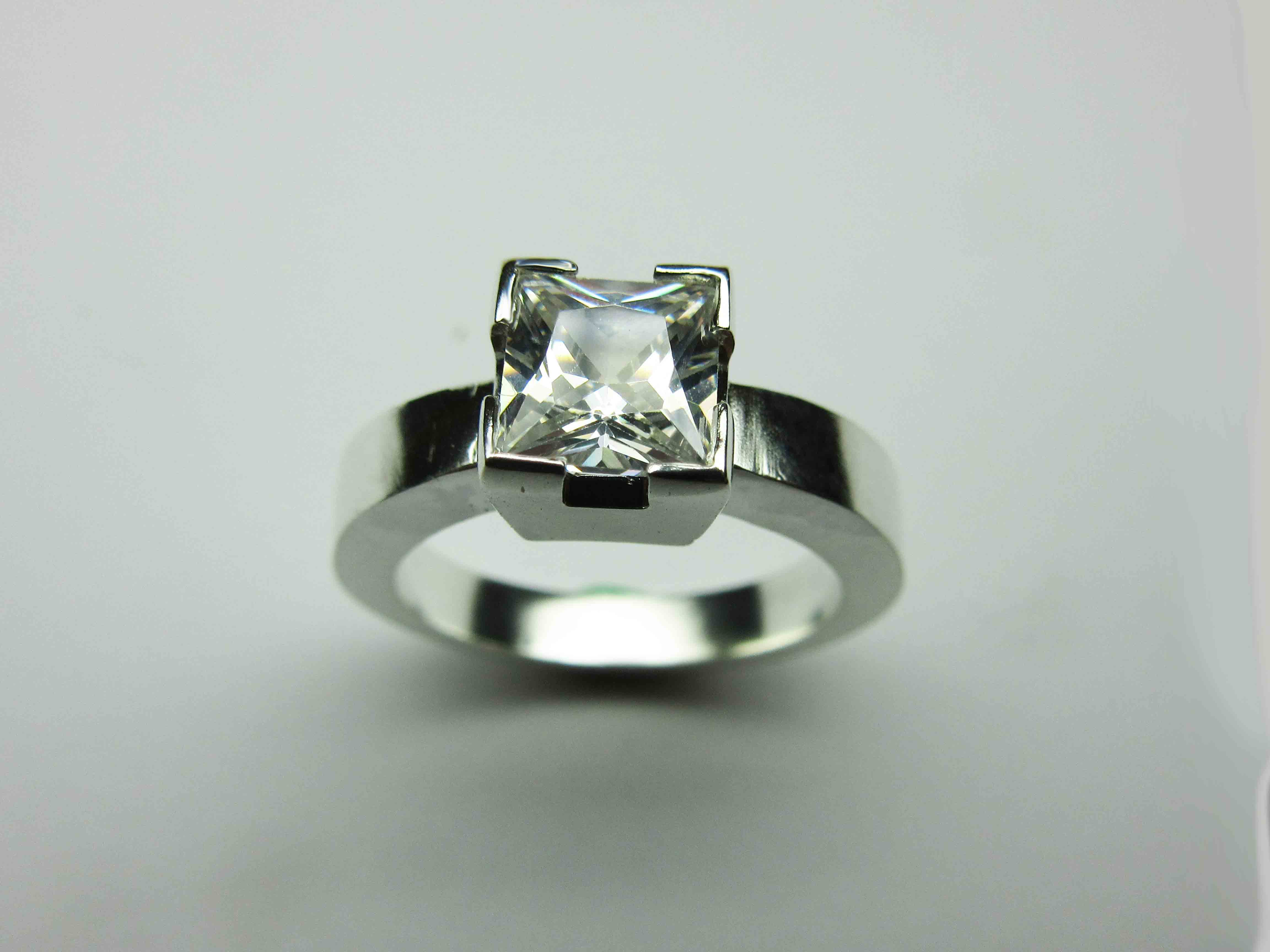 Square stone ring