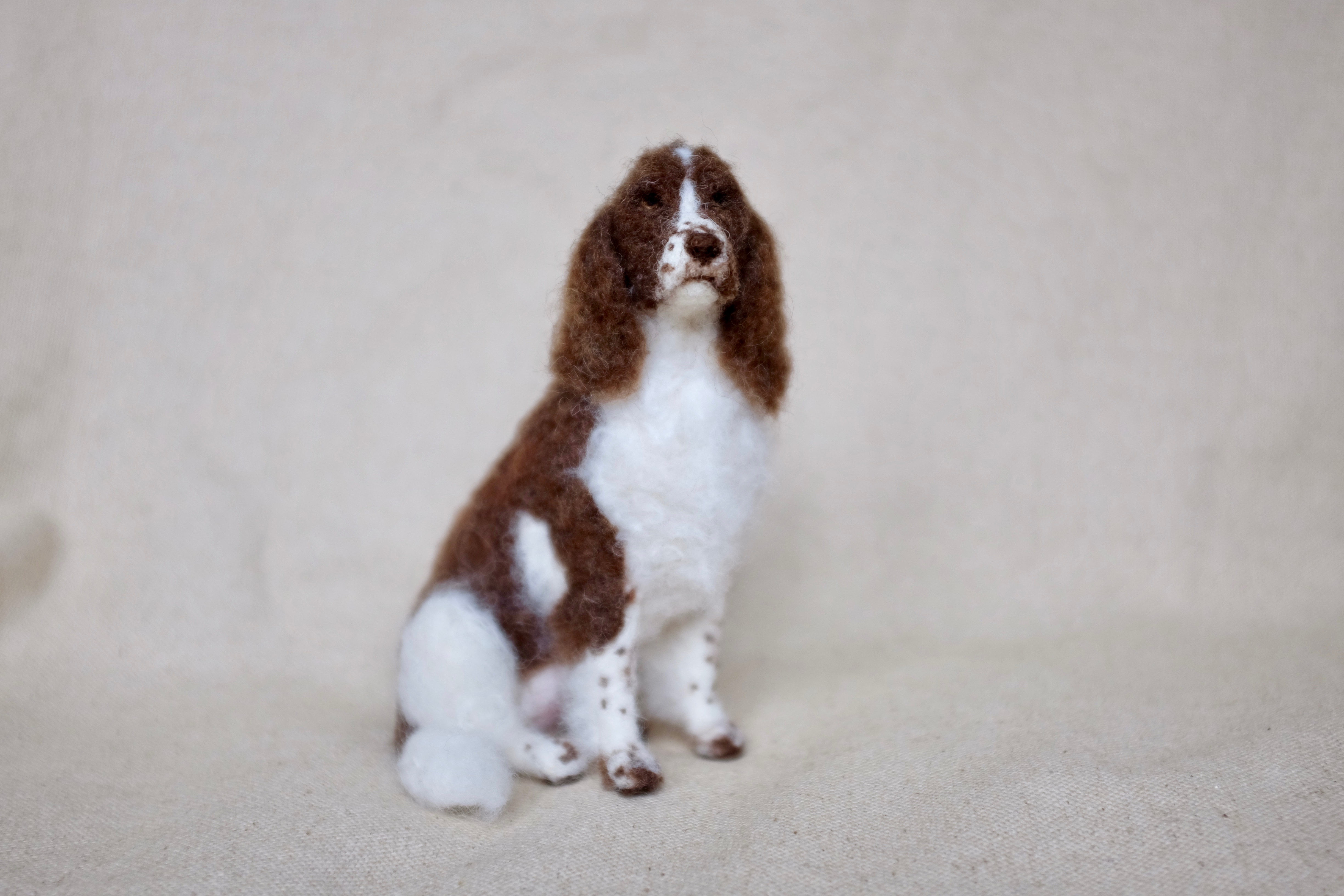 Make a super realistic needle felt sitting dog